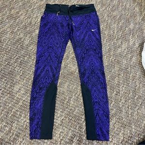 Nike Womens Reflective Epic Luxe Dri Fit Tights Activewear Leggings Blue Medium